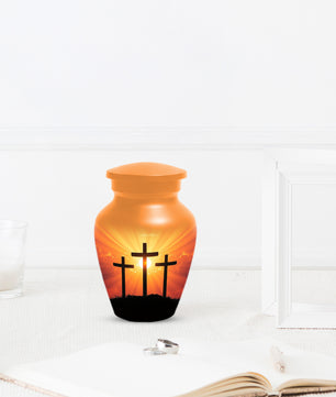 Three Crosses Cremation Urn for Ashes – Christian Memorial  Urns | Religious Keepsake