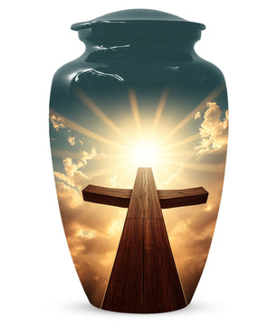 Christian Cross Cremation Urn for Ashes – Custom Religious Memorial Urns for Men & Women