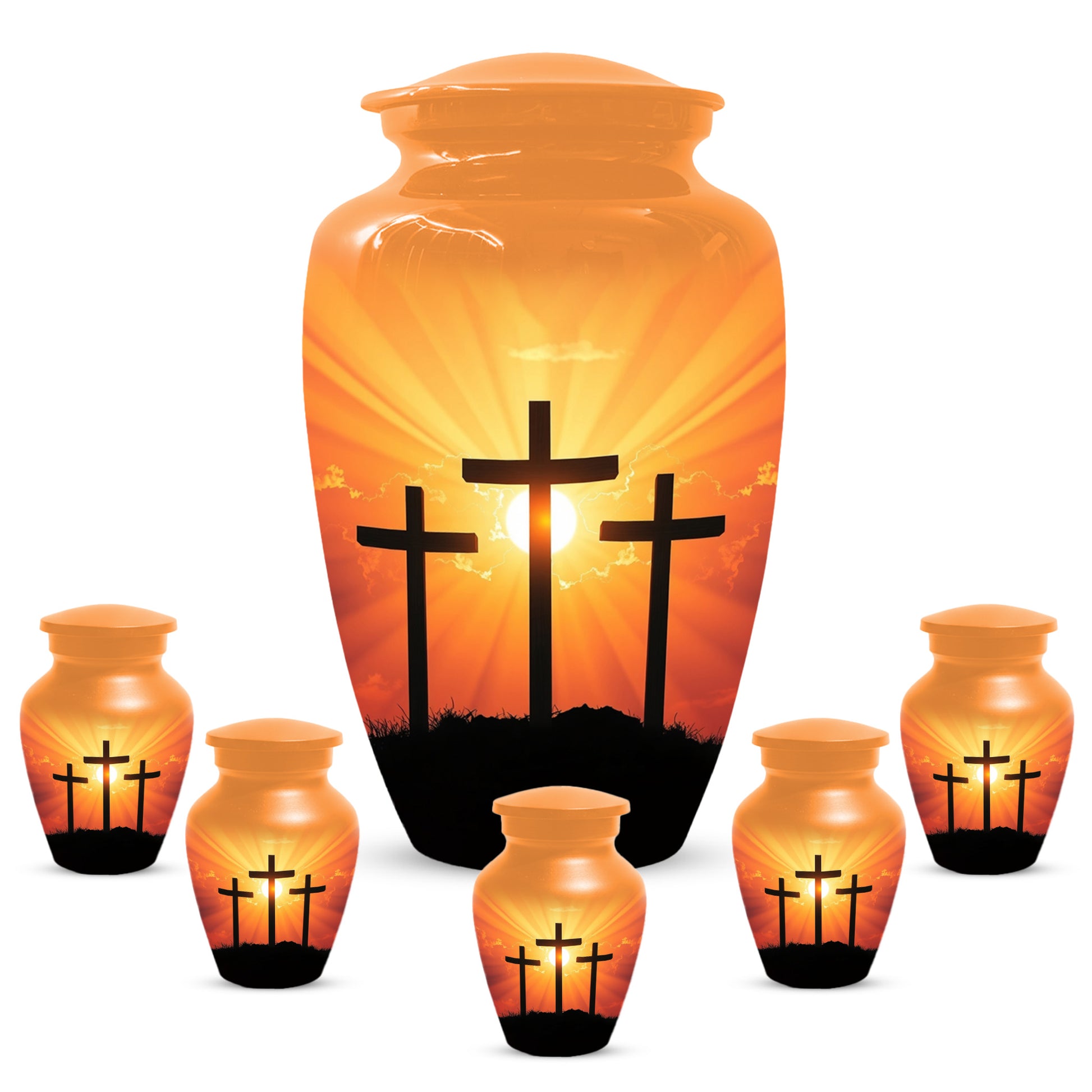 Three Crosses Cremation Urn for Ashes – Christian Memorial  Urns | Religious Keepsake