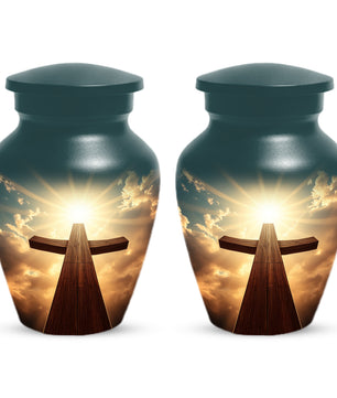 Christian Cross Cremation Urn for Ashes – Custom Religious Memorial Urns for Men & Women