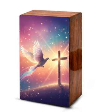 Cross Dove Cremation Urn for Ashes - Christian Memorial Urn with Spiritual Symbol
