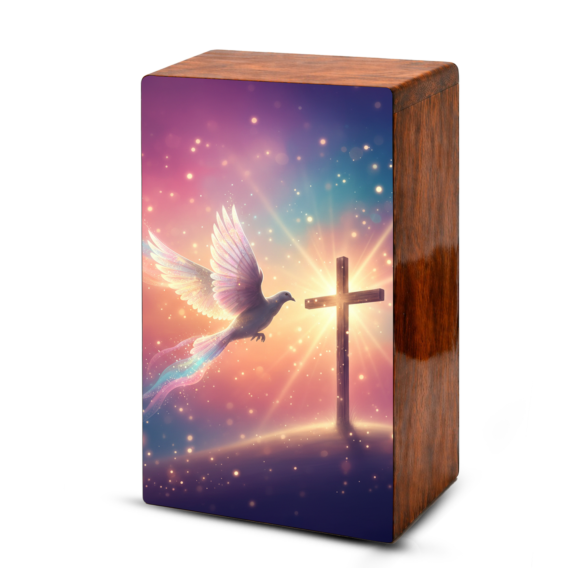 Cross Dove Cremation Urn for Ashes - Christian Memorial Urn with Spiritual Symbol