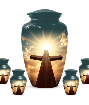 Christian Cross Cremation Urn for Ashes – Custom Religious Memorial Urns for Men & Women