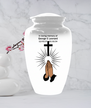 Christian Cross Urn for Human Ashes, Religious Cremation Urn