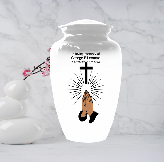 Christian Cross Urn for Human Ashes, Religious Cremation Urn