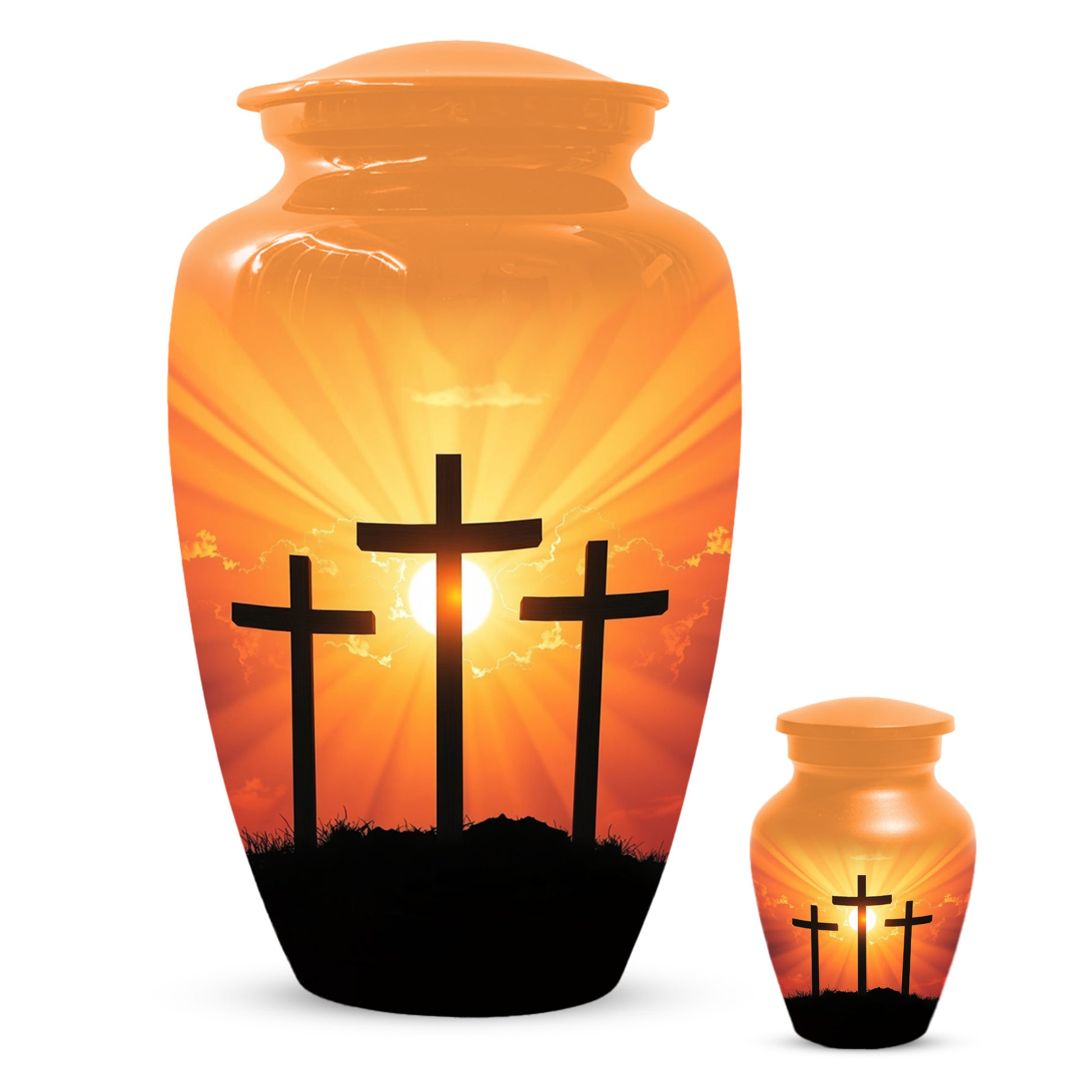 Three Crosses Cremation Urn for Ashes – Christian Memorial  Urns | Religious Keepsake