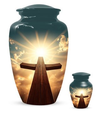 Christian Cross Cremation Urn for Ashes – Custom Religious Memorial Urns for Men & Women
