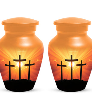 Three Crosses Cremation Urn for Ashes – Christian Memorial  Urns | Religious Keepsake