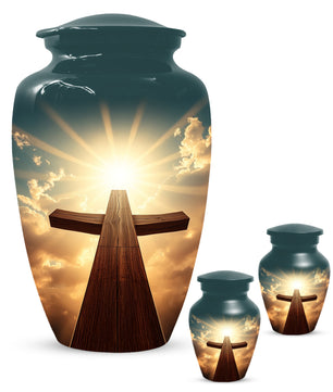 Christian Cross Cremation Urn for Ashes – Custom Religious Memorial Urns for Men & Women