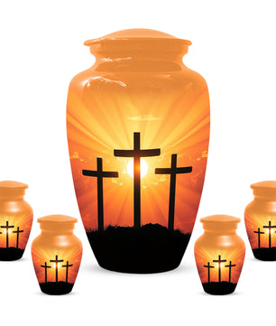 Three Crosses Cremation Urn for Ashes – Christian Memorial  Urns | Religious Keepsake
