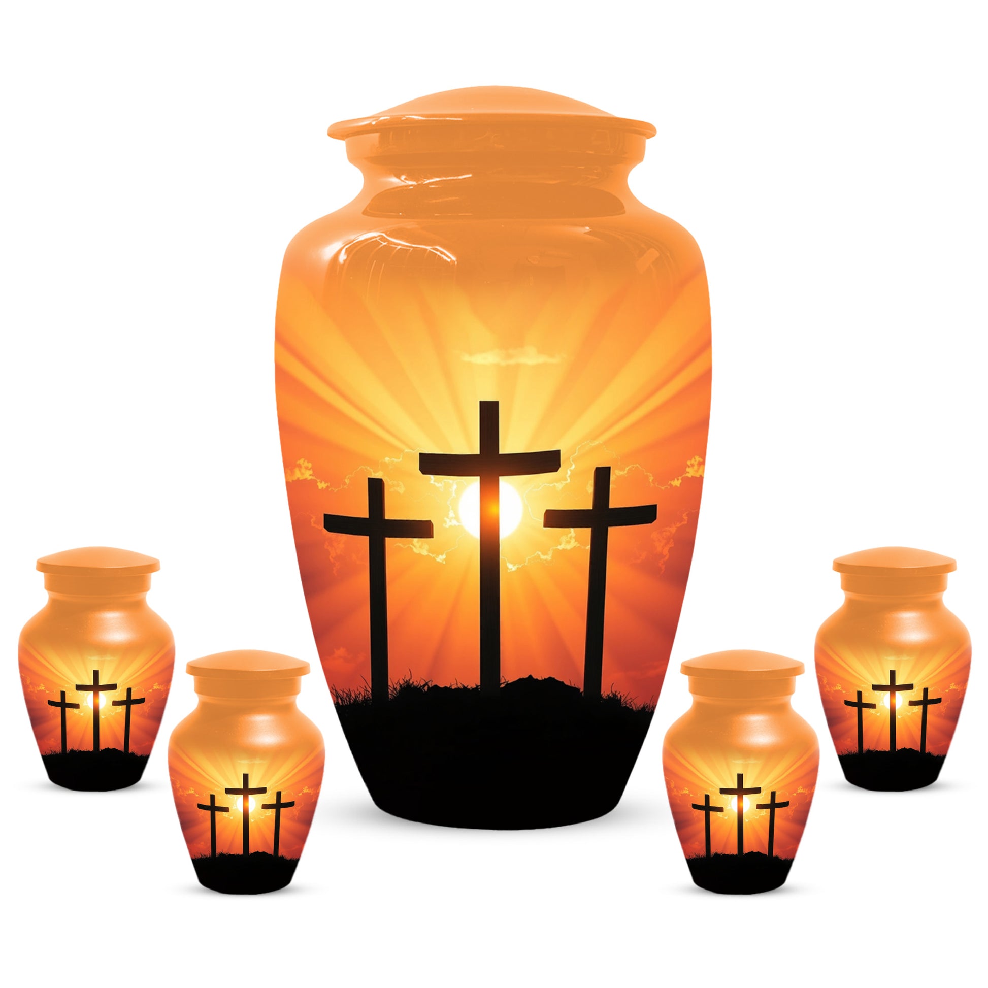 Three Crosses Cremation Urn for Ashes – Christian Memorial  Urns | Religious Keepsake