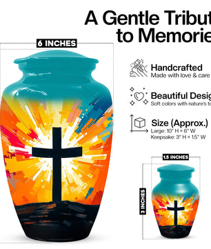 Christian Cross Cremation Urn for Dad – Custom Funeral Urns  for Father