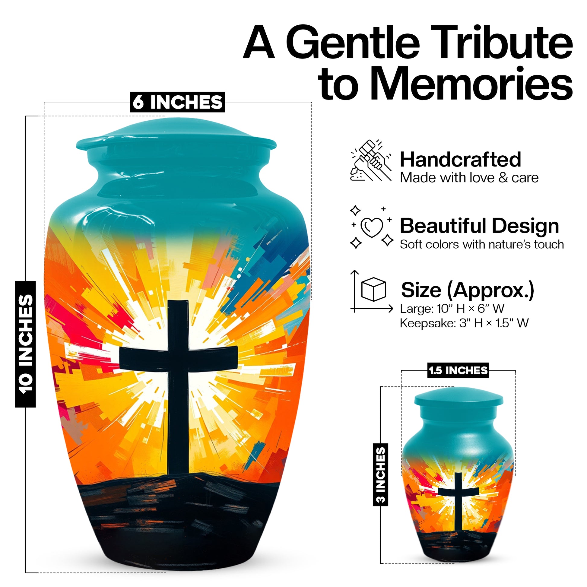 Christian Cross Cremation Urn for Dad – Custom Funeral Urns  for Father