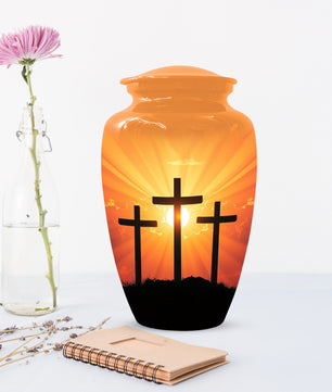Three Crosses Cremation Urn for Ashes – Christian Memorial  Urns | Religious Keepsake