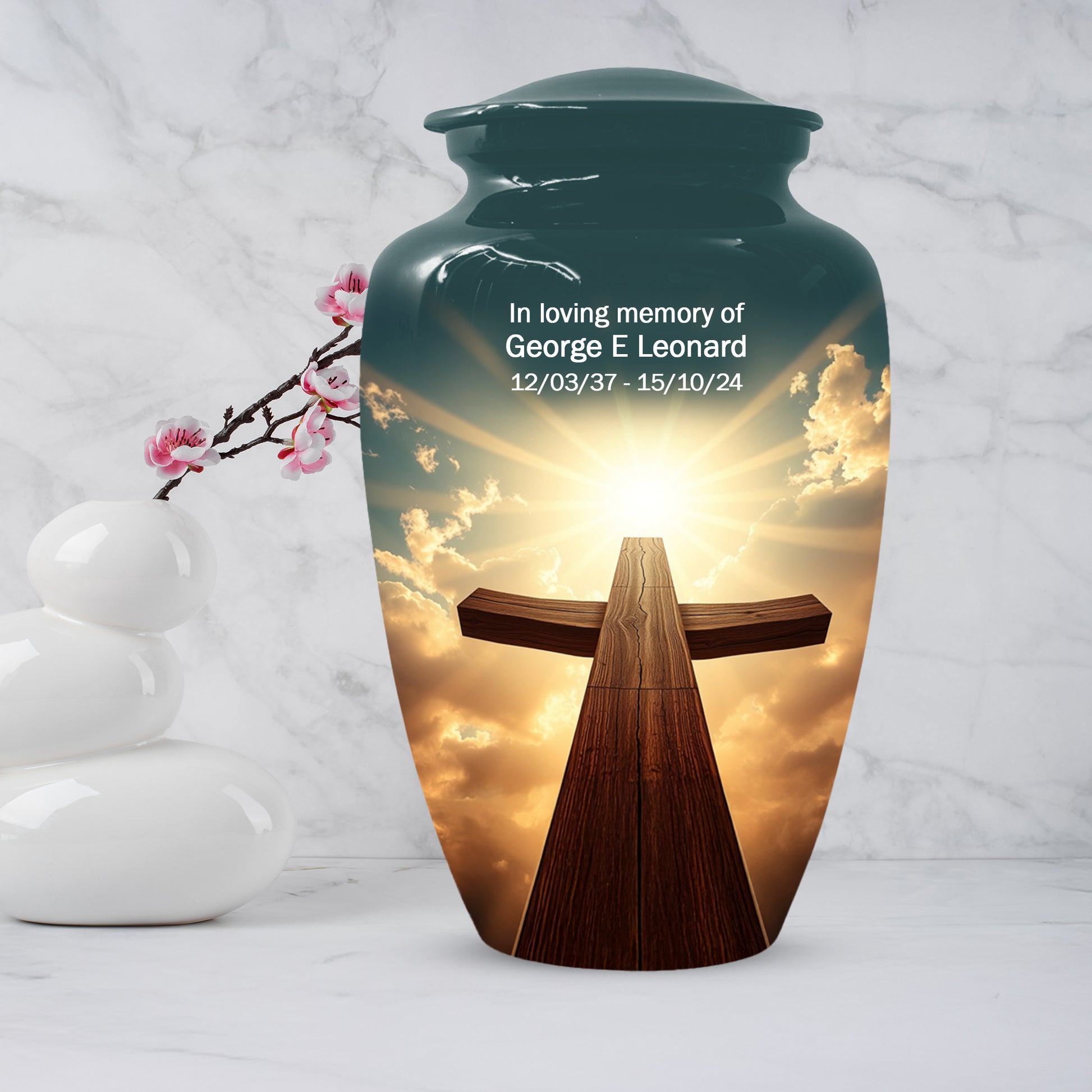 Christian Cross Cremation Urn for Ashes – Custom Religious Memorial Urns for Men & Women
