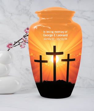 Three Crosses Cremation Urn for Ashes – Christian Memorial  Urns | Religious Keepsake