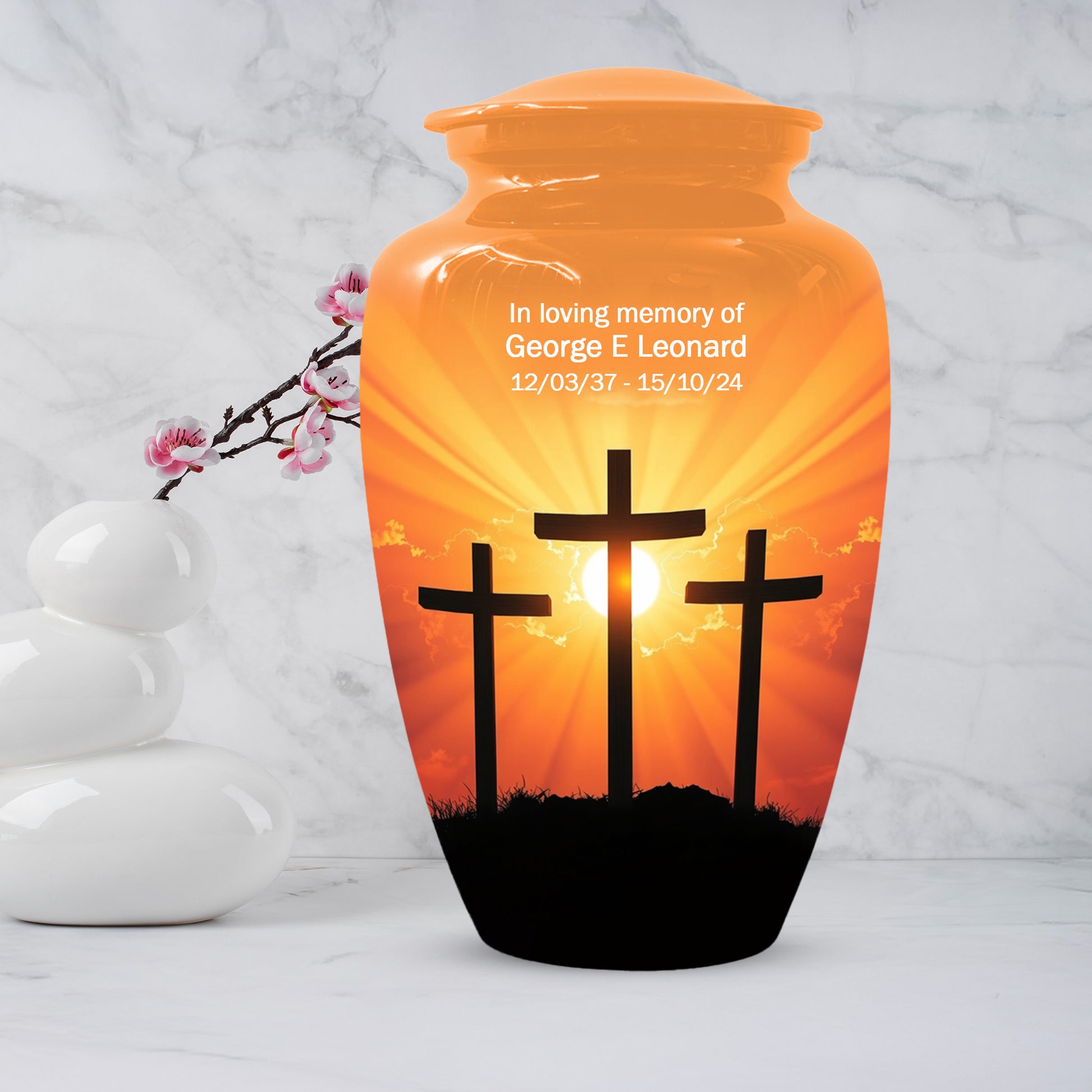 Three Crosses Cremation Urn for Ashes – Christian Memorial  Urns | Religious Keepsake
