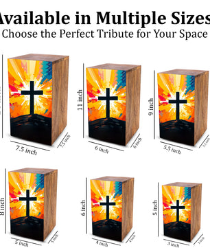 Celtic Cross Urn For Ashes - Religious Wooden Box keepsake Urns For Adults