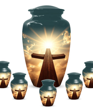 Christian Cross Cremation Urn for Ashes – Custom Religious Memorial Urns for Men & Women