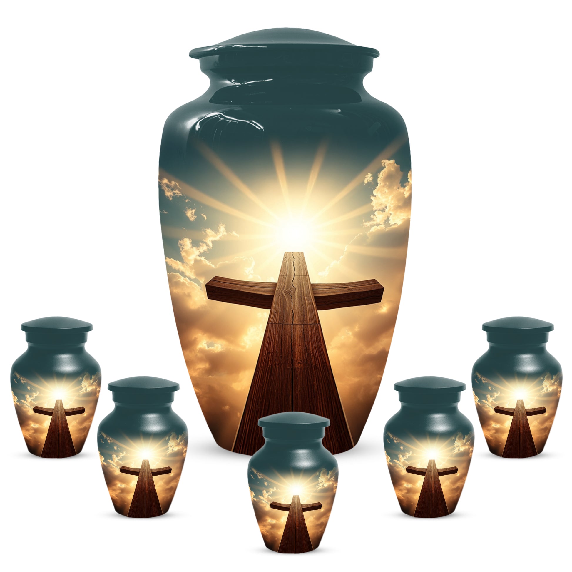 Christian Cross Cremation Urn for Ashes – Custom Religious Memorial Urns for Men & Women