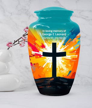 Christian Cross Cremation Urn for Dad – Custom Funeral Urns  for Father