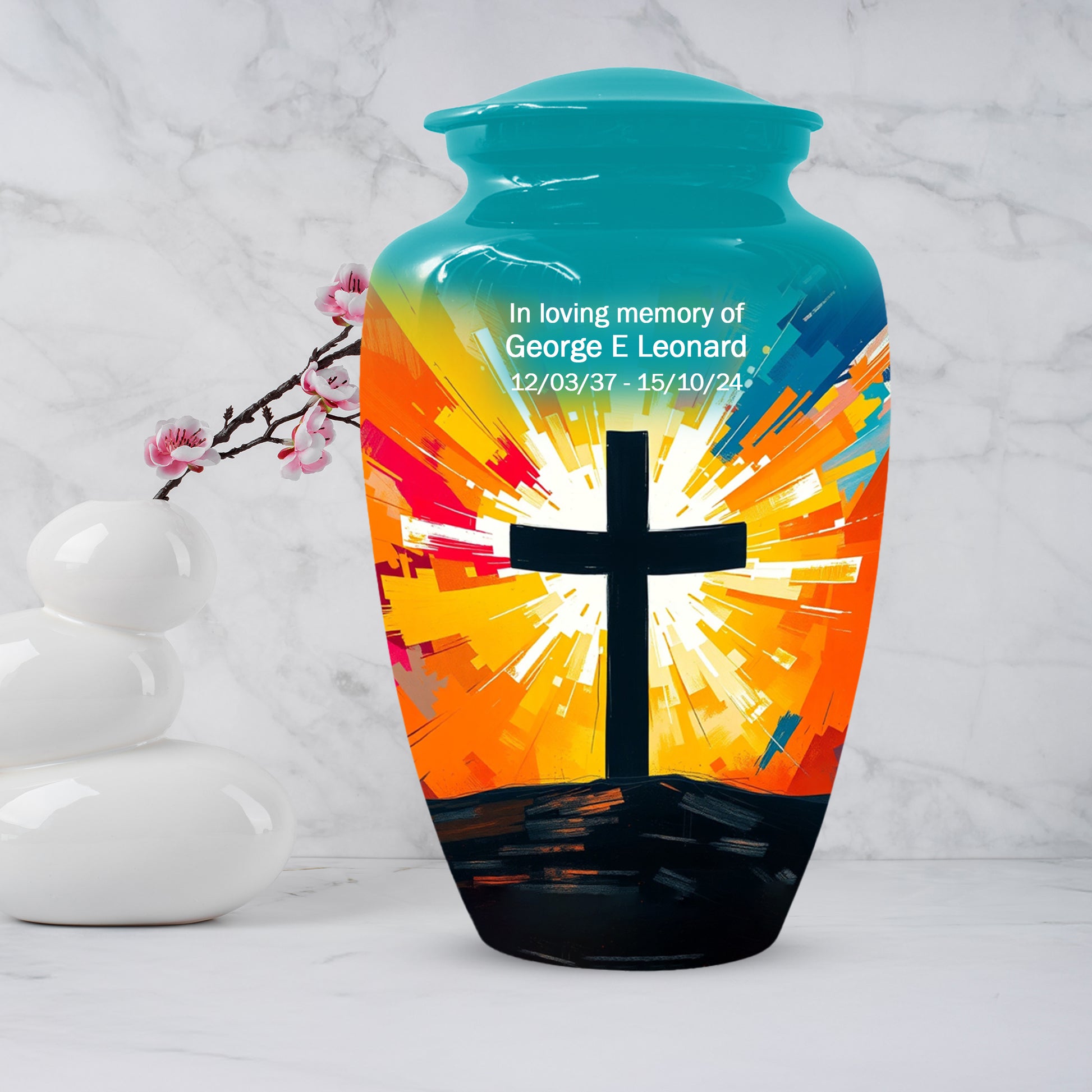 Christian Cross Cremation Urn for Dad – Custom Funeral Urns  for Father