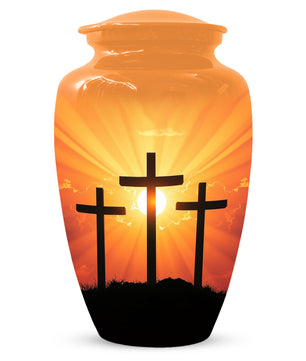 Three Crosses Cremation Urn for Ashes – Christian Memorial  Urns | Religious Keepsake
