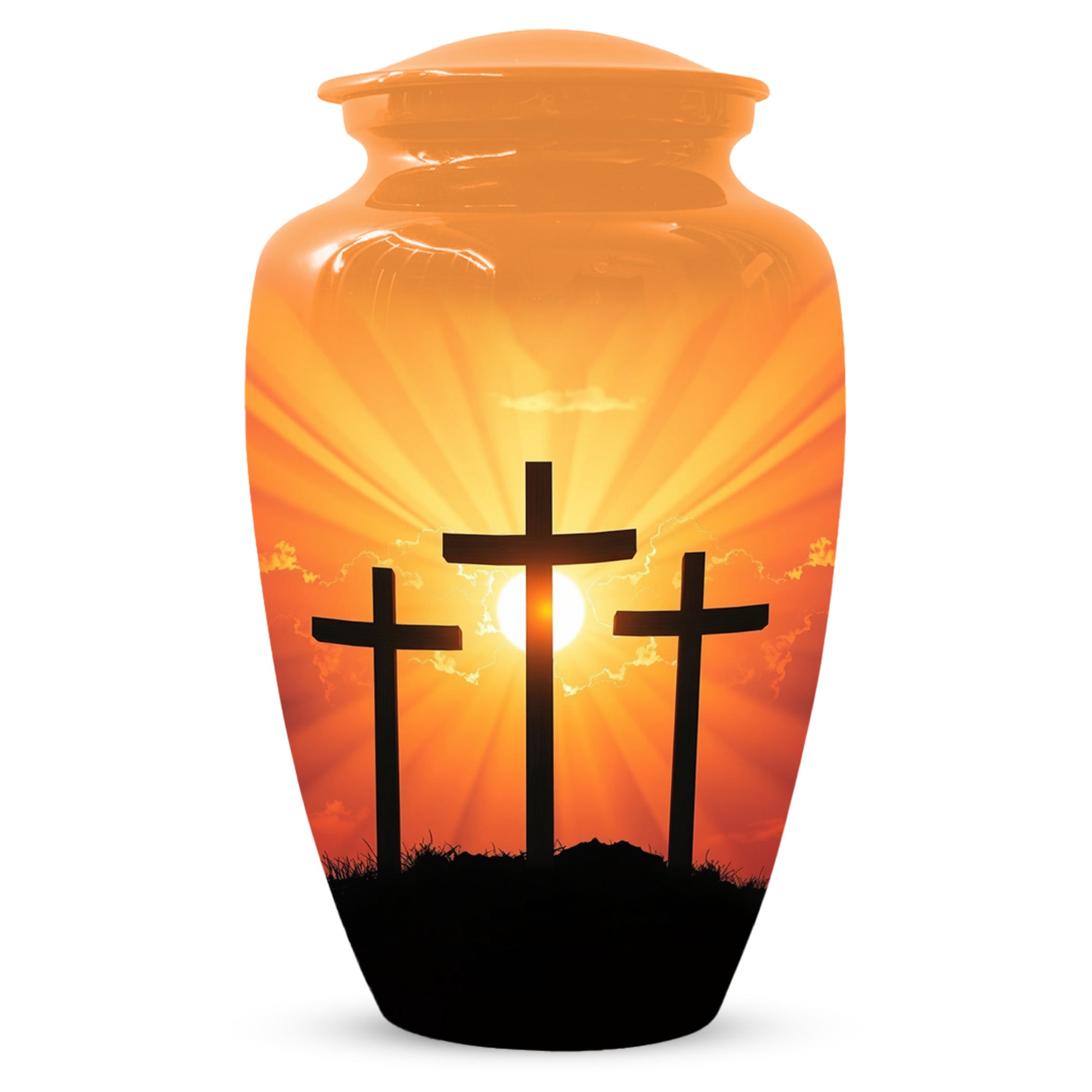 Three Crosses Cremation Urn for Ashes – Christian Memorial  Urns | Religious Keepsake