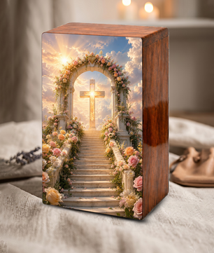 Christian Cross Cremation Urn For Ashes - Religious Celtic Cross Mini keepsake