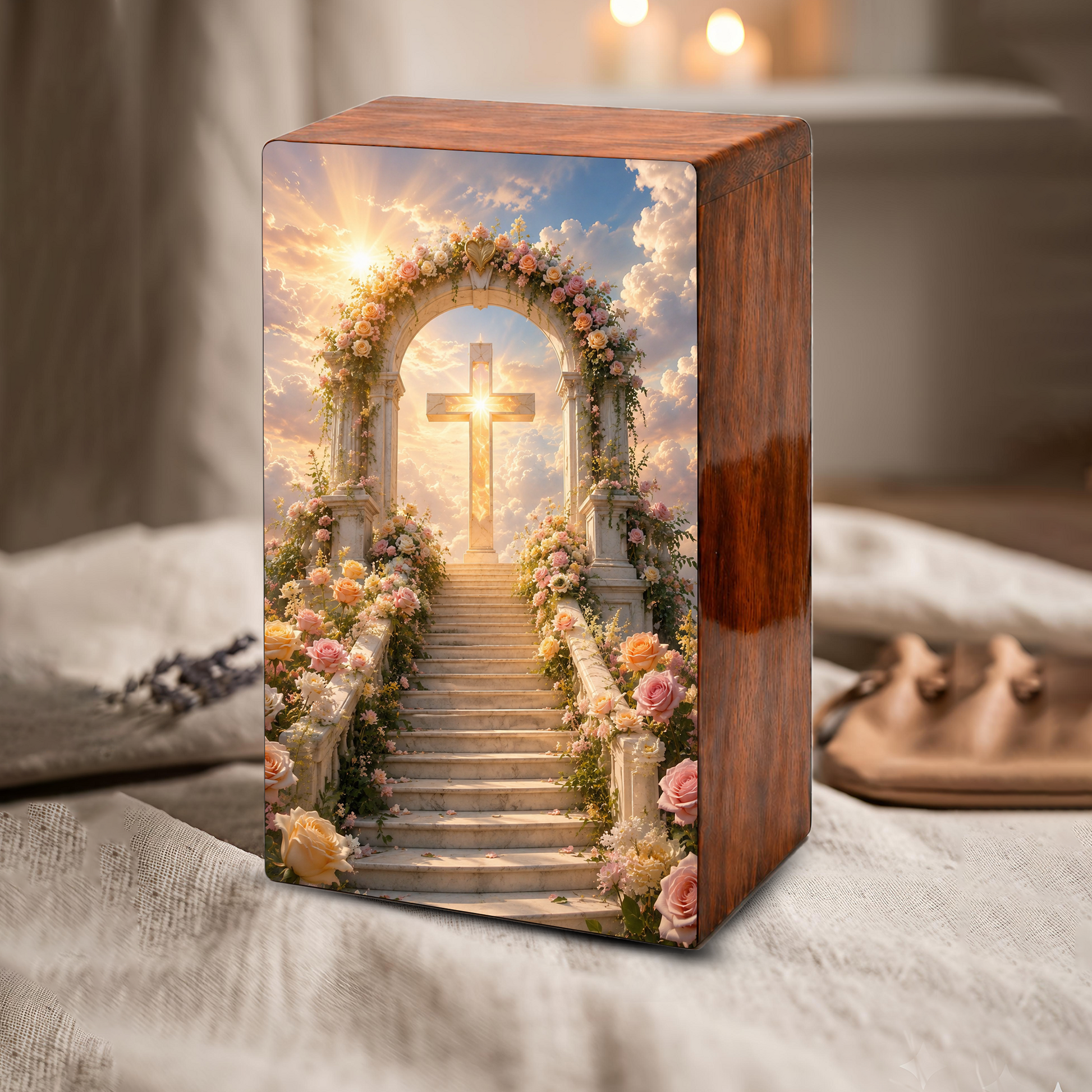Christian Cross Cremation Urn For Ashes - Religious Celtic Cross Mini keepsake