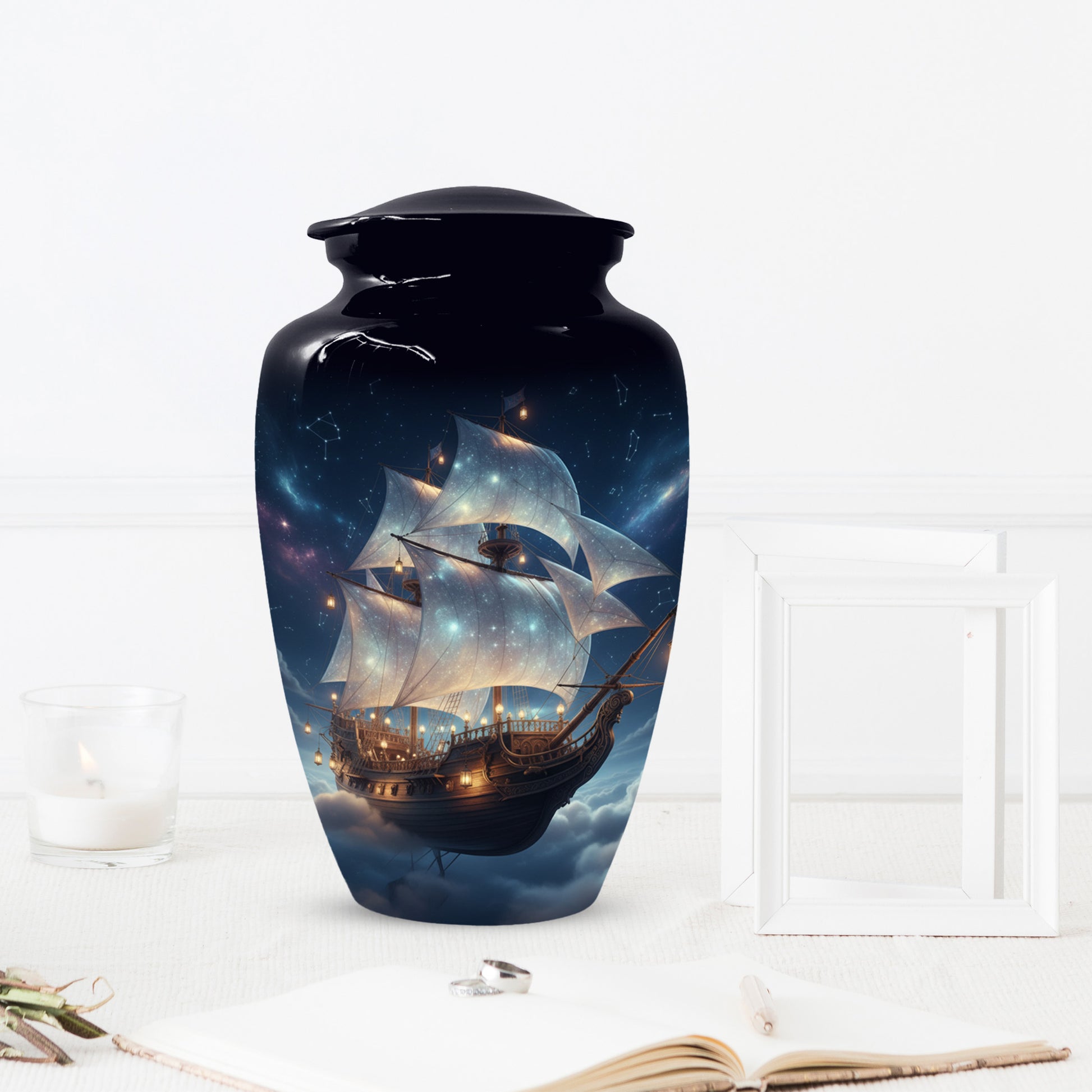 Nautical Ship Urns for Dad –  Sailing Ship Memorial Urn for Father Ashes