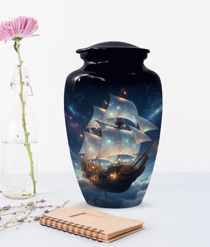 Nautical Ship Urns for Dad –  Sailing Ship Memorial Urn for Father Ashes