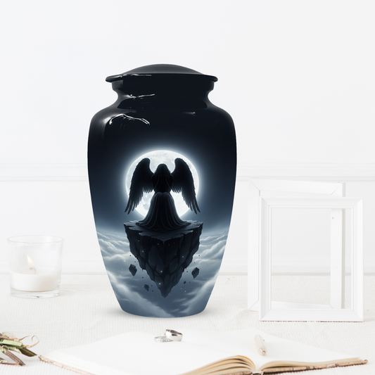 Personalized Angel Urn for Mom – Moonlight Guardian Angel Cremation Urn for Ashes