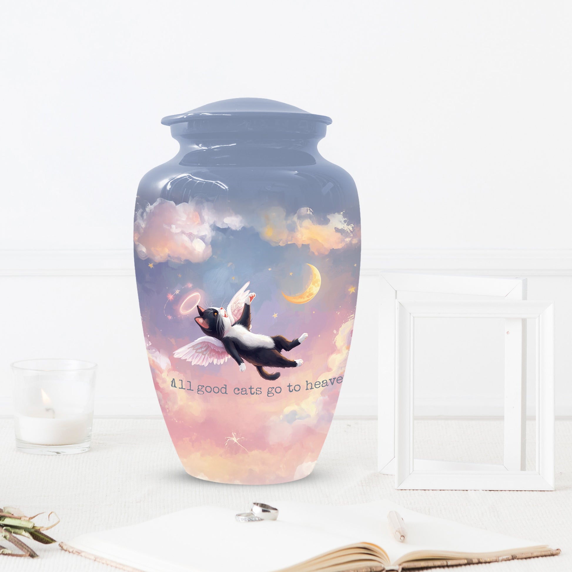 Angel Cat Rainbow Bridge Keepsake -  Custom Pet Cremation Urns for Cat