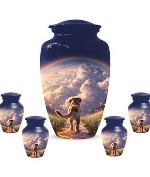 Rainbow Bridge Dog Memorial Urn for Mom or Dad | Pet Memorial Cremation Urn for Human Ashes
