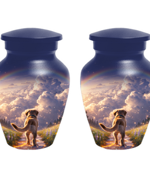 Rainbow Bridge Dog Memorial Urn for Mom or Dad | Pet Memorial Cremation Urn for Human Ashes