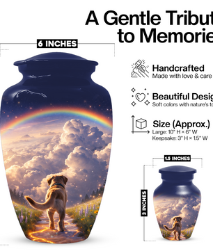 Rainbow Bridge Dog Memorial Urn for Mom or Dad | Pet Memorial Cremation Urn for Human Ashes