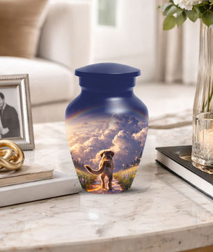 Rainbow Bridge Dog Memorial Urn for Mom or Dad | Pet Memorial Cremation Urn for Human Ashes