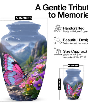 Beautiful Butterfly Keepsake Urn for Mom -  Personalized Memorial Cremation Urns for Women