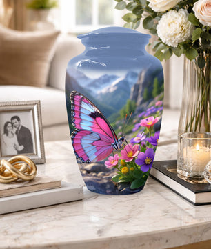 Beautiful Butterfly Keepsake Urn for Mom -  Personalized Memorial Cremation Urns for Women