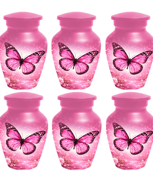 Pink Butterfly Adult Urn for Ashes, Personalized Cremation Urn for Mom