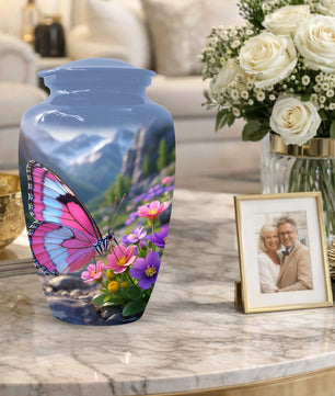 Beautiful Butterfly Keepsake Urn for Mom -  Personalized Memorial Cremation Urns for Women