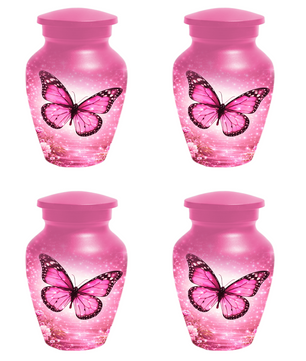 Pink Butterfly Adult Urn for Ashes, Personalized Cremation Urn for Mom