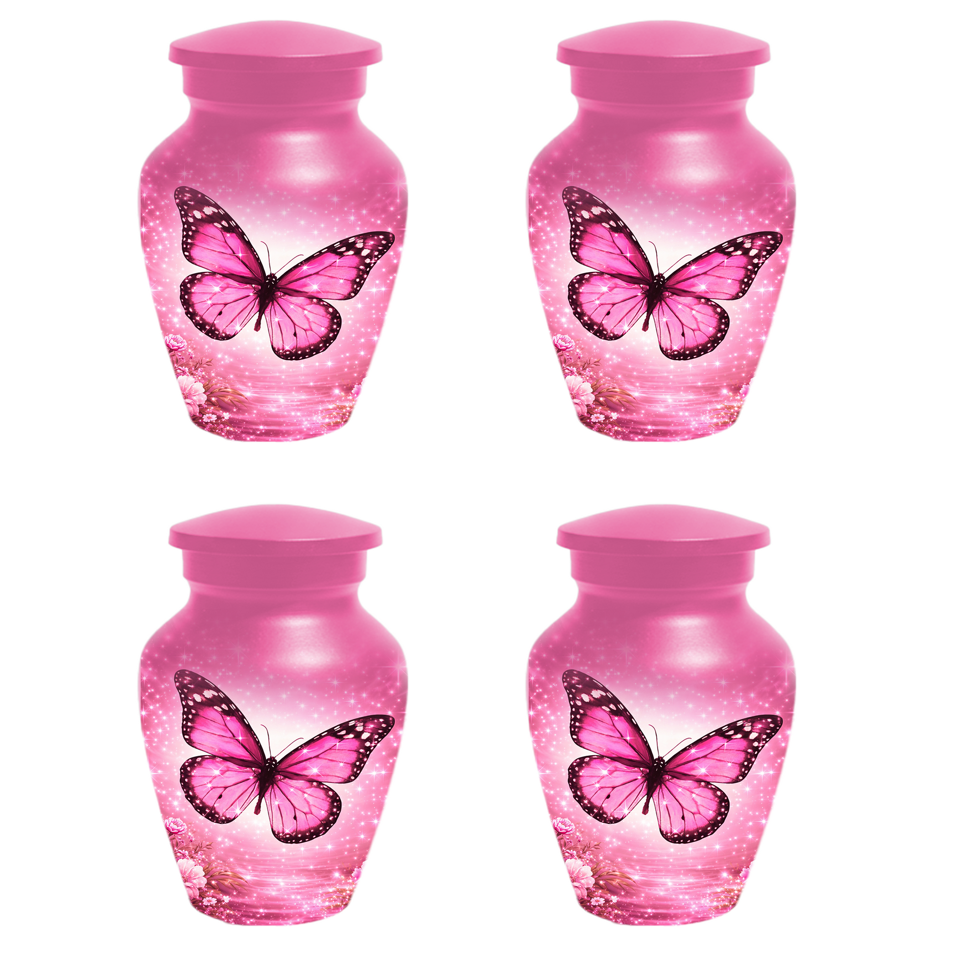 Pink Butterfly Adult Urn for Ashes, Personalized Cremation Urn for Mom