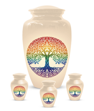 Rainbow Tree of Life Cremation Urns for Ashes –  Full Size Memorial Urn for Human Ashes,