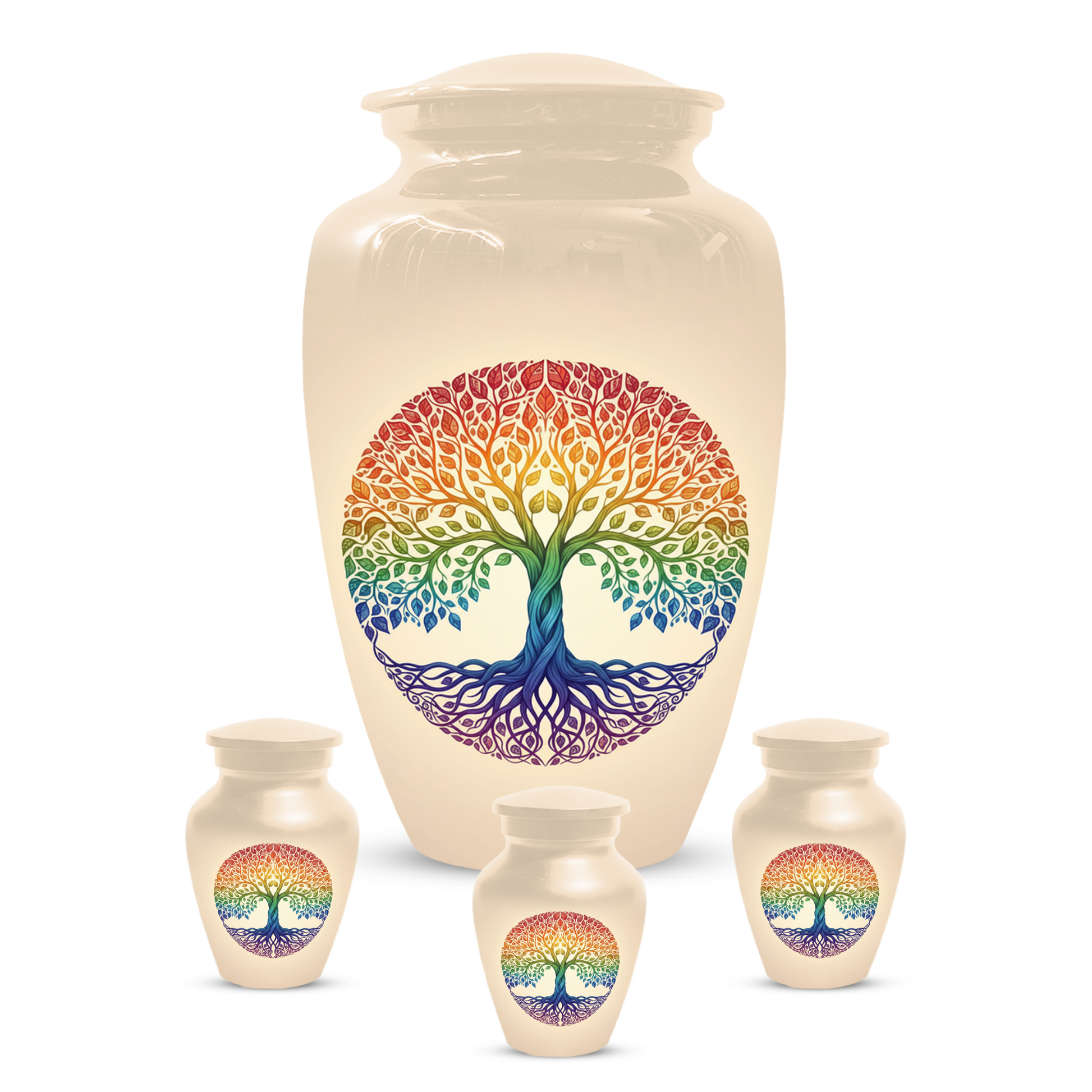 Rainbow Tree of Life Cremation Urns for Ashes –  Full Size Memorial Urn for Human Ashes,