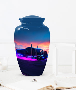 Personalized Semi Truck Urn for Dad – Custom Truck Driver Cremation Urns for Ashes