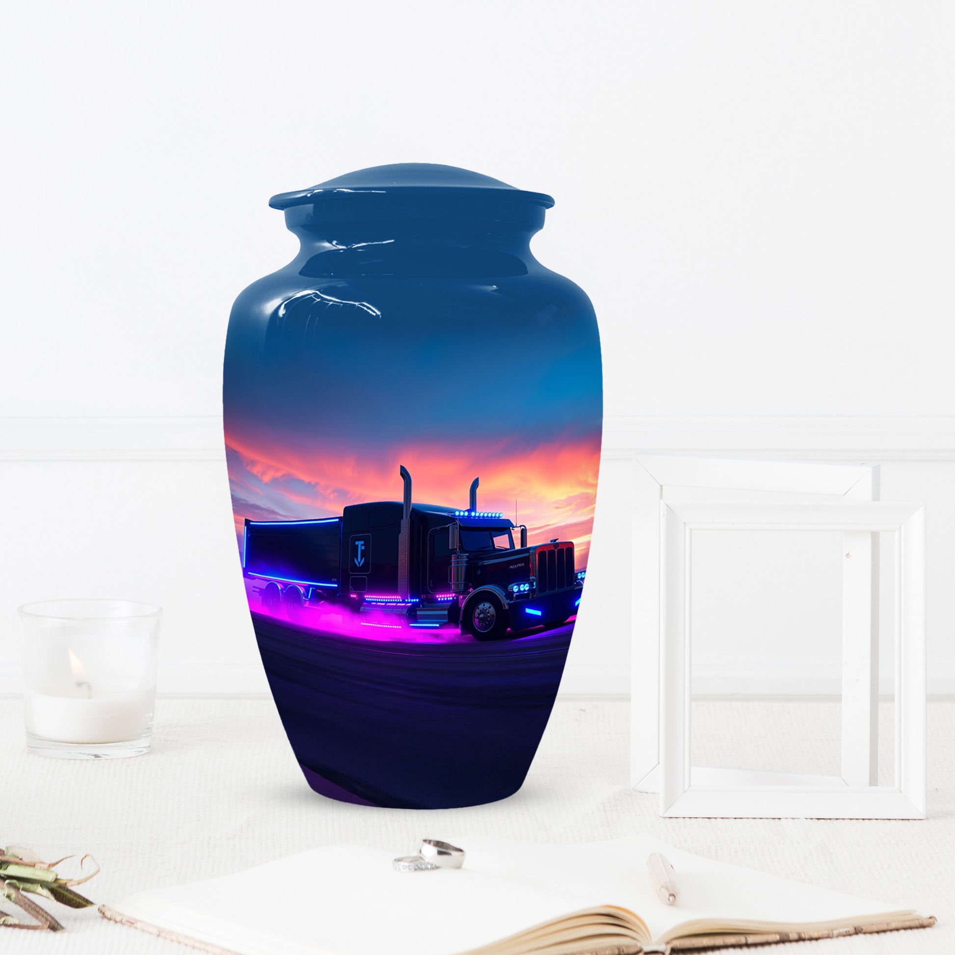 Personalized Semi Truck Urn for Dad – Custom Truck Driver Cremation Urns for Ashes