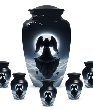 Personalized Angel Urn for Mom – Moonlight Guardian Angel Cremation Urn for Ashes