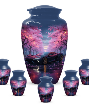 Personalized Sports Car Urn for Dad – Cherry Blossom Cremation for Ashes| Luxury Car Memorial Urns for Father